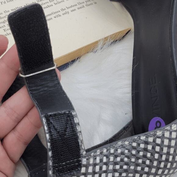 Vince Checkered Rita Block Heel Leather Sandals Size US 8M‎ EU 38 - Picture 6 of 12